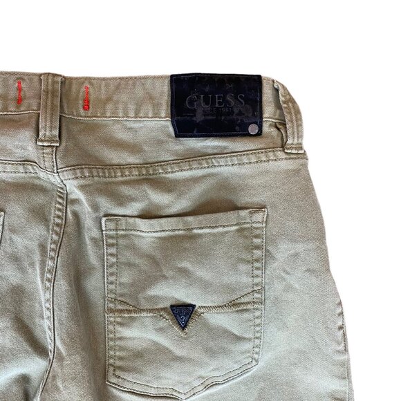Guess Jeans Slim Fit Zipper Detail Reinforced Knee Mens 32x32 Stretch Green - Picture 5 of 7